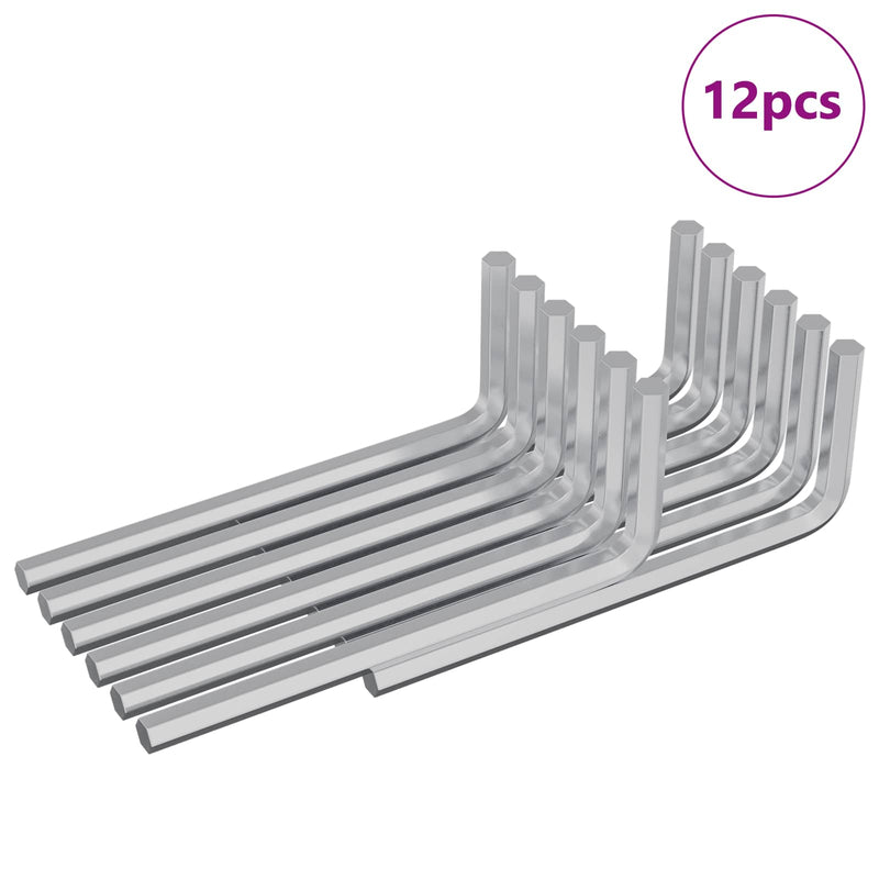 Chargez l'image dans la visionneuse de la galerie, Vidaxl zeskantsleutel 12 pcs zilver 32 x 86 mm staal
