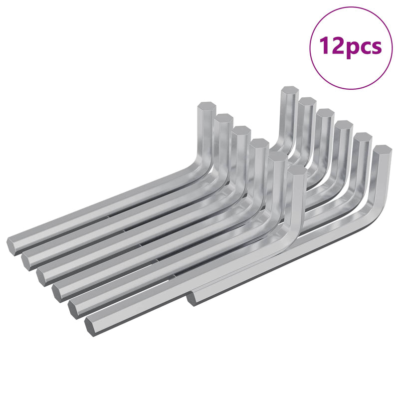 Chargez l'image dans la visionneuse de la galerie, Vidaxl zeskantsleutel 12 pcs zilver 32 x 86 mm staal
