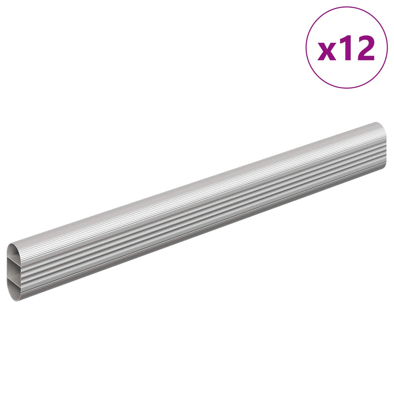 ギャラリービューアに画像をロードする, Vidaxl kaststaaf 12 pcs zilver 764 x 15 x 29 mm aluminium legering
