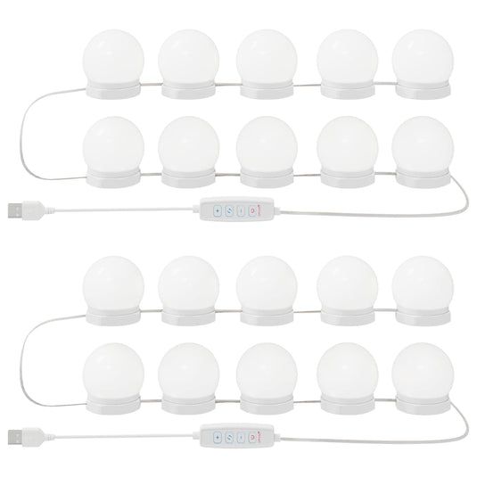 Vidaxl spiegel lichten 2 pcs wit 4.5 x 4.5 x 4.8 cm kunststof