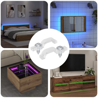 Vidaxl led strip clips 2 pcs doorzichtig 23,8 x 7,3 x 4,3 mm
