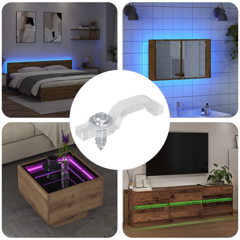 Afbeelding laden in galerijviewer, Vidaxl led strip clips 12 pcs doorzichtig 23,8 x 7,3 x 4,3 mm
