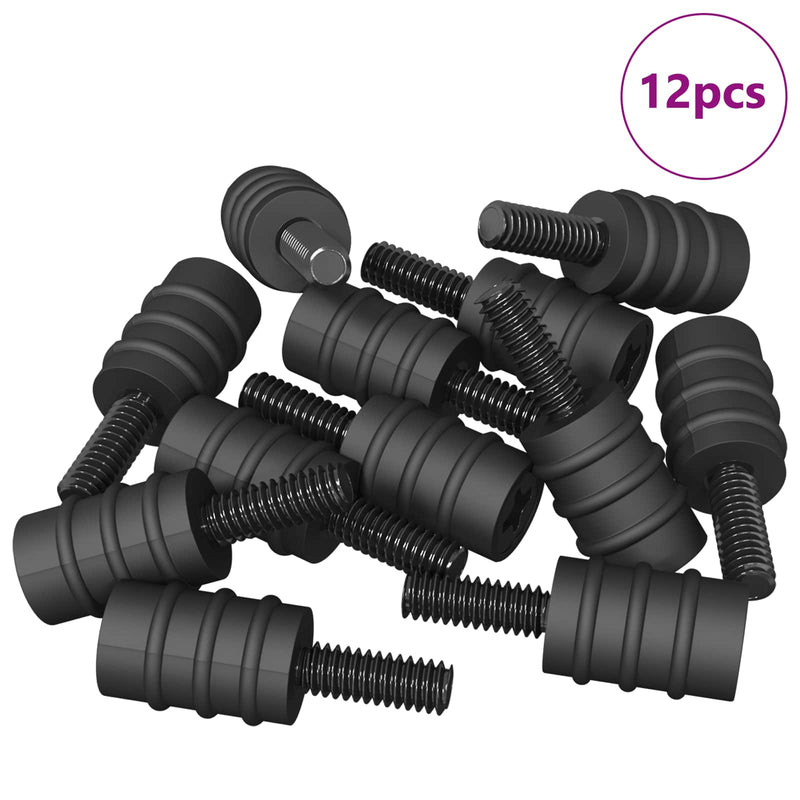 ギャラリービューアに画像をロードする, Vidaxl standoff schroef 12 pcs zwart m4 rubber en staal
