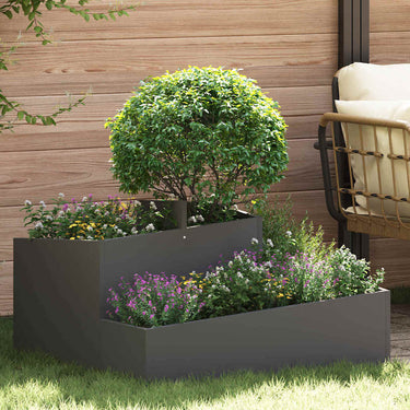 Vidaxl tuin bloempot zwart 80 x 80 x 50 cm koudgewalst staal