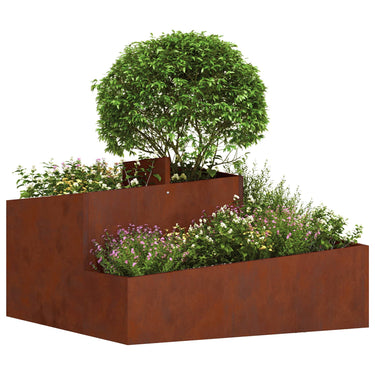 Vidaxl tuin bloempot bruin 80 x 80 x 50 cm cortenstaal