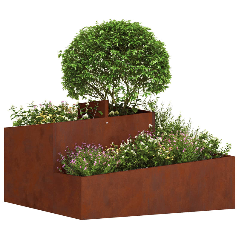ギャラリービューアに画像をロードする, Vidaxl tuin bloempot bruin 80 x 80 x 50 cm cortenstaal

