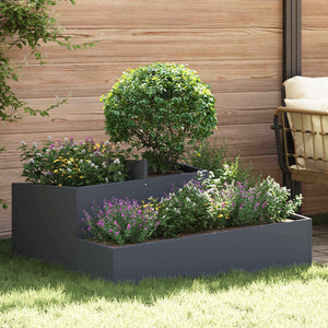 Vidaxl tuin bloempot antraciet 100 x 100 x 50 cm koudgewalst staal