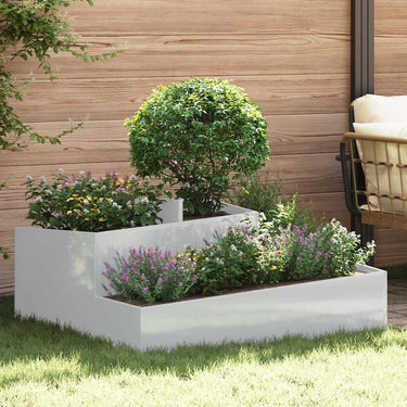 Vidaxl tuin bloempot zilver 100 x 100 x 50 cm gegalvaniseerd staal