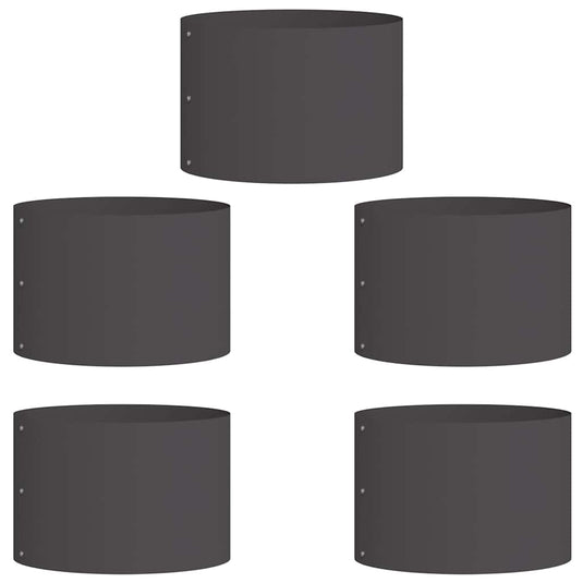 Vidaxl plantenring 5 pcs zwart 30 x 30 x 20 cm koudgewalst staal