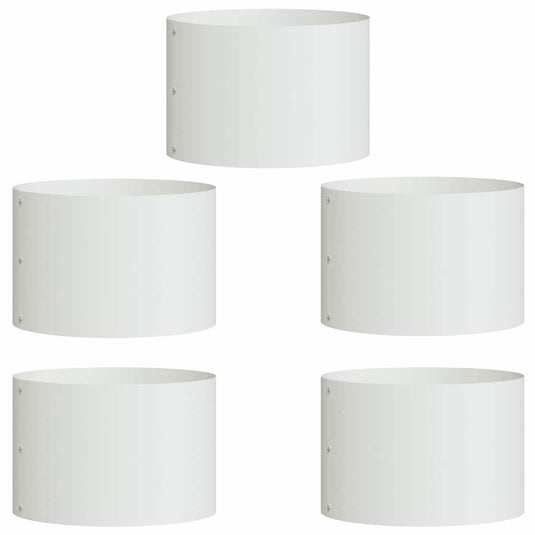 Vidaxl plantenring 5 pcs wit 30 x 30 x 20 cm koudgewalst staal