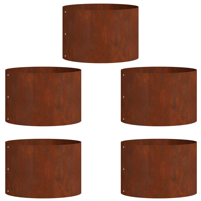 Chargez l'image dans la visionneuse de la galerie, Vidaxl plantenring 5 pcs bruin 30 x 30 x 20 cm cortenstaal
