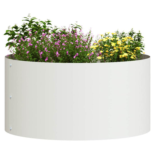 Vidaxl plantenring wit 40 x 40 x 20 cm koudgewalst staal