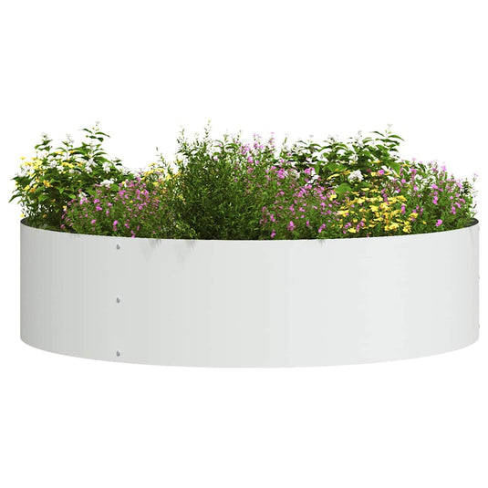 Vidaxl plantenring wit 80 x 80 x 20 cm koudgewalst staal