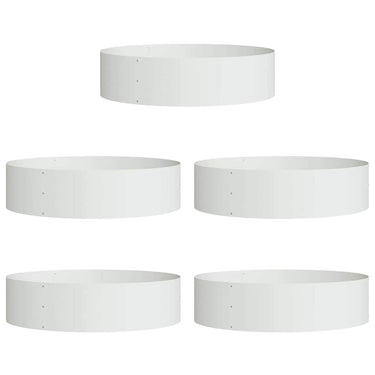 Vidaxl plantenring 5 pcs wit 80 x 80 x 20 cm koudgewalst staal