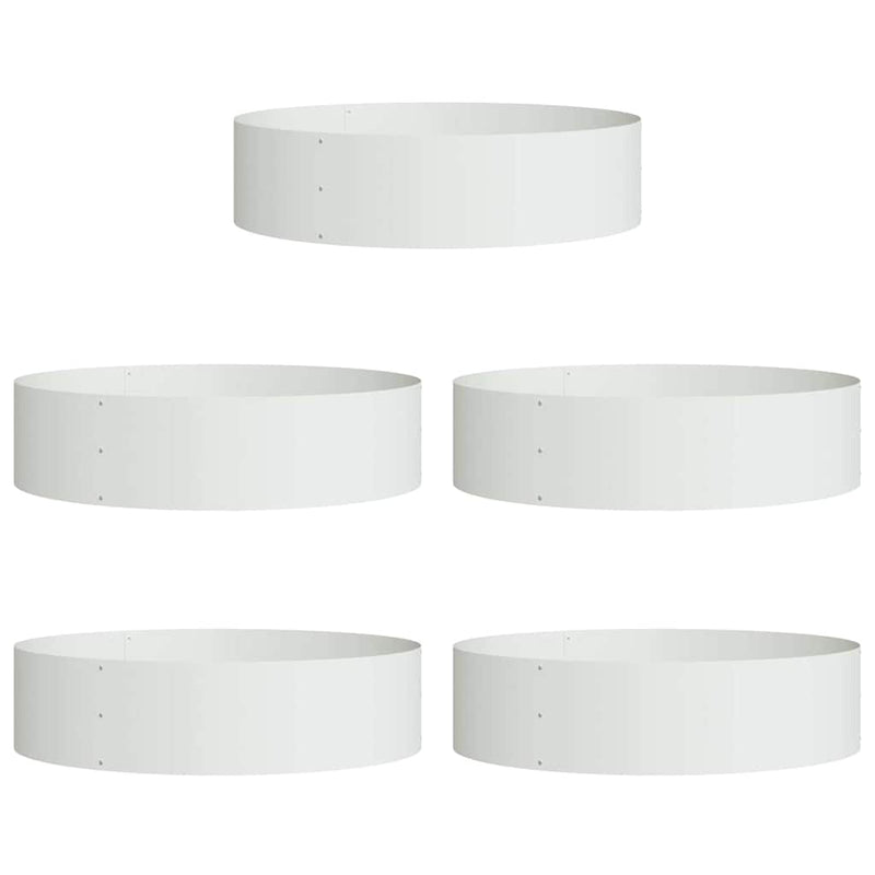 Chargez l'image dans la visionneuse de la galerie, Vidaxl plantenring 5 pcs wit 80 x 80 x 20 cm koudgewalst staal
