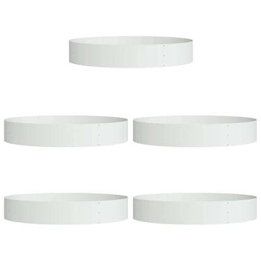 Vidaxl plantenring 5 pcs wit 120 x 120 x 20 cm koudgewalst staal