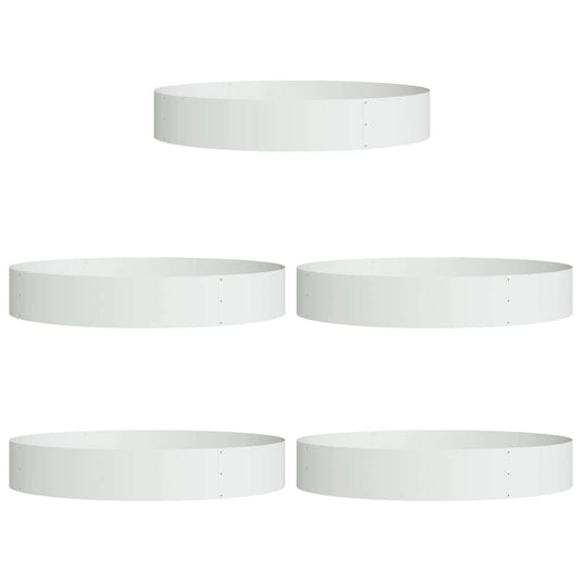Vidaxl plantenring 5 pcs wit 120 x 120 x 20 cm koudgewalst staal