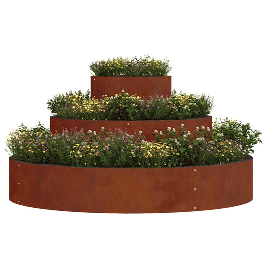 Vidaxl tuin bloempot bruin 120 x 120 x 20 cm cortenstaal