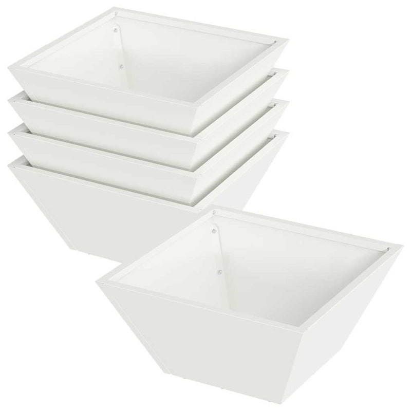 ギャラリービューアに画像をロードする, Vidaxl tuin bloempot 5 pcs wit 35 x 35 x 15 cm koudgewalst staal
