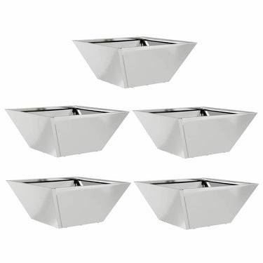 Vidaxl tuin bloempot 5 pcs zilver 35 x 35 x 15 cm gegalvaniseerd staal