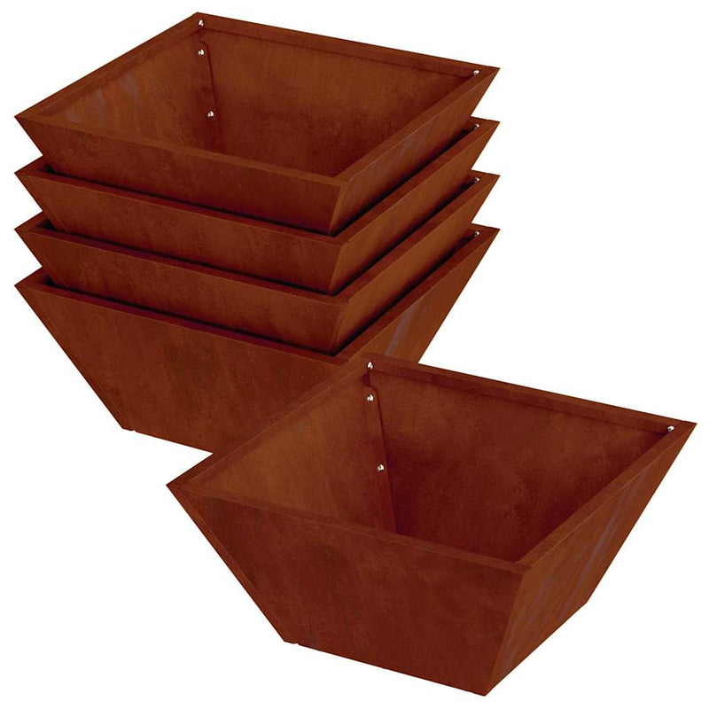 ギャラリービューアに画像をロードする, Vidaxl tuin bloempot 5 pcs roestig 35 x 35 x 15 cm cortenstaal

