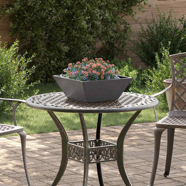 Vidaxl tuin bloempot zwart 40 x 40 x 15 cm koudgewalst staal