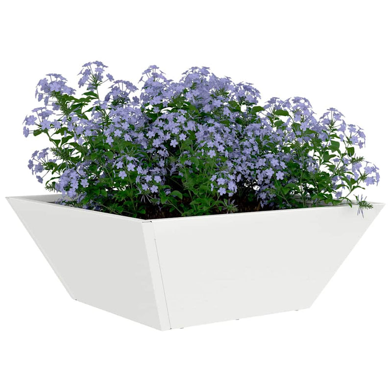 ギャラリービューアに画像をロードする, Vidaxl tuin bloempot 5 pcs wit 40 x 40 x 15 cm koudgewalst staal
