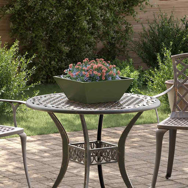 Vidaxl tuin bloempot olijf groen 40 x 40 x 15 cm koudgewalst staal