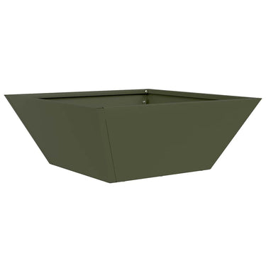 Vidaxl tuin bloempot olijf groen 40 x 40 x 15 cm koudgewalst staal