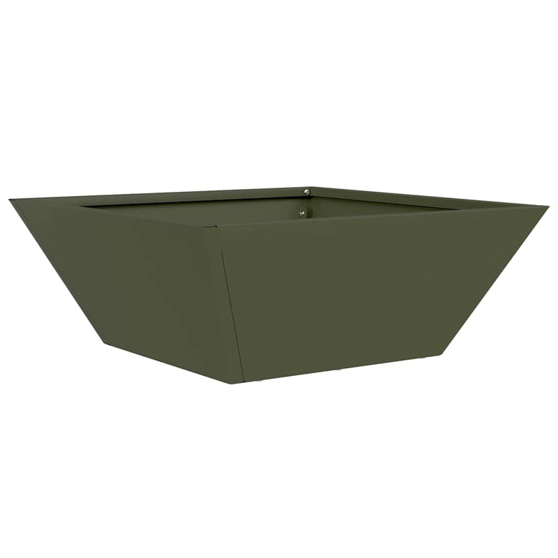 ギャラリービューアに画像をロードする, Vidaxl tuin bloempot olijf groen 40 x 40 x 15 cm koudgewalst staal
