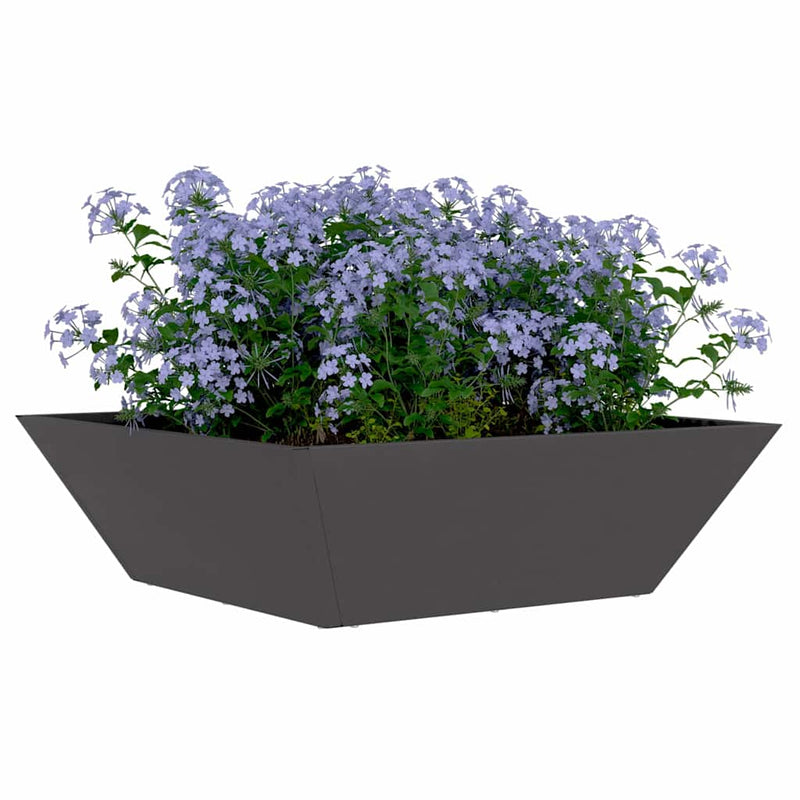 Afbeelding laden in galerijviewer, Vidaxl tuin bloempot 5 pcs zwart 50 x 50 x 15 cm koudgewalst staal
