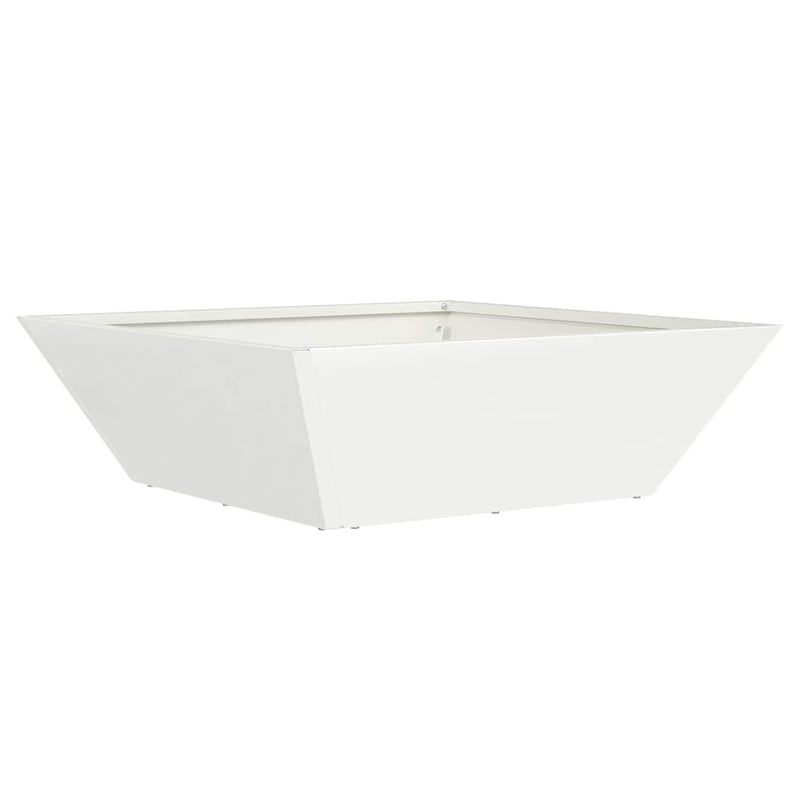 ギャラリービューアに画像をロードする, Vidaxl tuin bloempot wit 50 x 50 x 15 cm koudgewalst staal
