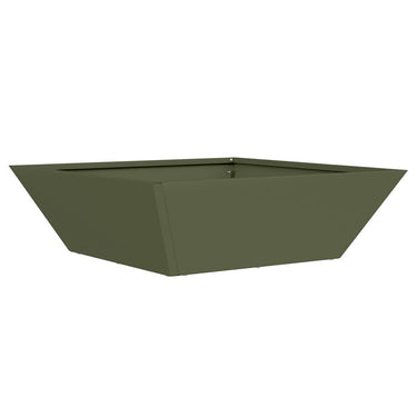 Vidaxl tuin bloempot olijf groen 50 x 50 x 15 cm koudgewalst staal