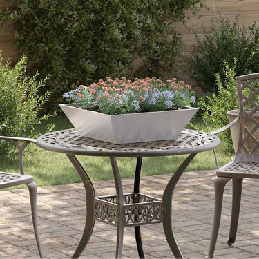 Vidaxl tuin bloempot 5 pcs zilver 50 x 50 x 15 cm roestvrij staal