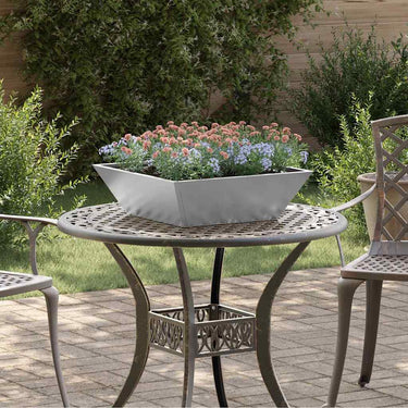Vidaxl tuin bloempot zilver 50 x 50 x 15 cm gegalvaniseerd staal
