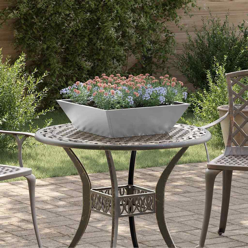 ギャラリービューアに画像をロードする, Vidaxl tuin bloempot zilver 50 x 50 x 15 cm gegalvaniseerd staal
