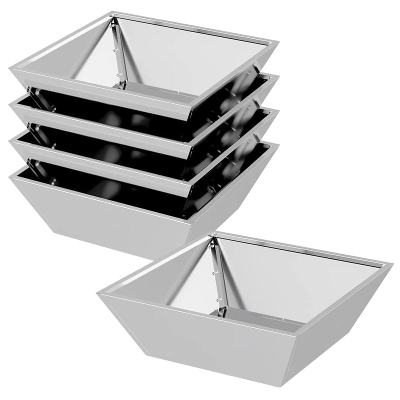 ギャラリービューアに画像をロードする, Vidaxl tuin bloempot 5 pcs zilver 50 x 50 x 15 cm gegalvaniseerd staal
