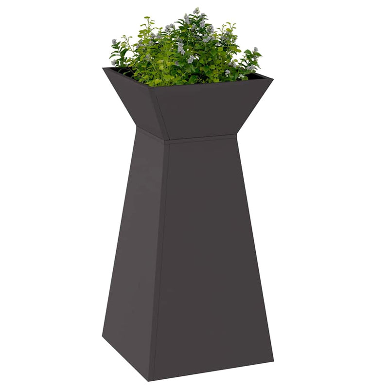 Afbeelding laden in galerijviewer, Vidaxl pilaar plantenbak zwart 35 x 35 x 73 cm
