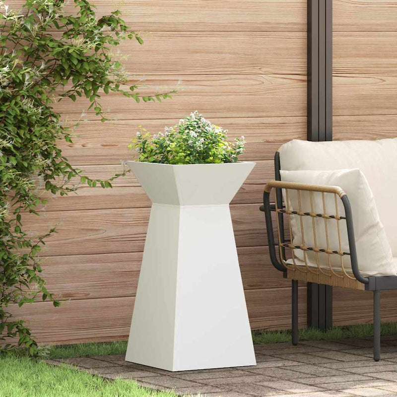 Afbeelding laden in galerijviewer, Vidaxl pilaar plantenbak 2 pcs wit 35 x 35 x 73 cm
