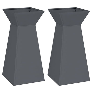 Vidaxl pilaar plantenbak 2 pcs antraciet 35 x 35 x 73 cm