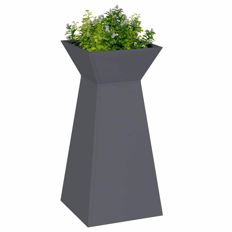 Afbeelding laden in galerijviewer, Vidaxl pilaar plantenbak 2 pcs antraciet 35 x 35 x 73 cm
