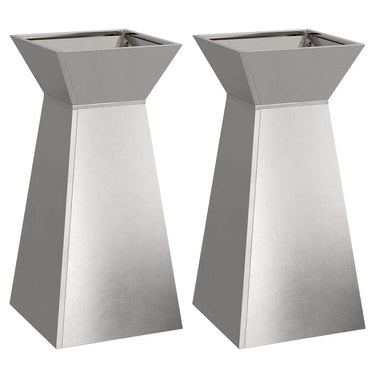 Vidaxl pilaar plantenbak 2 pcs zilver 35 x 35 x 73 cm