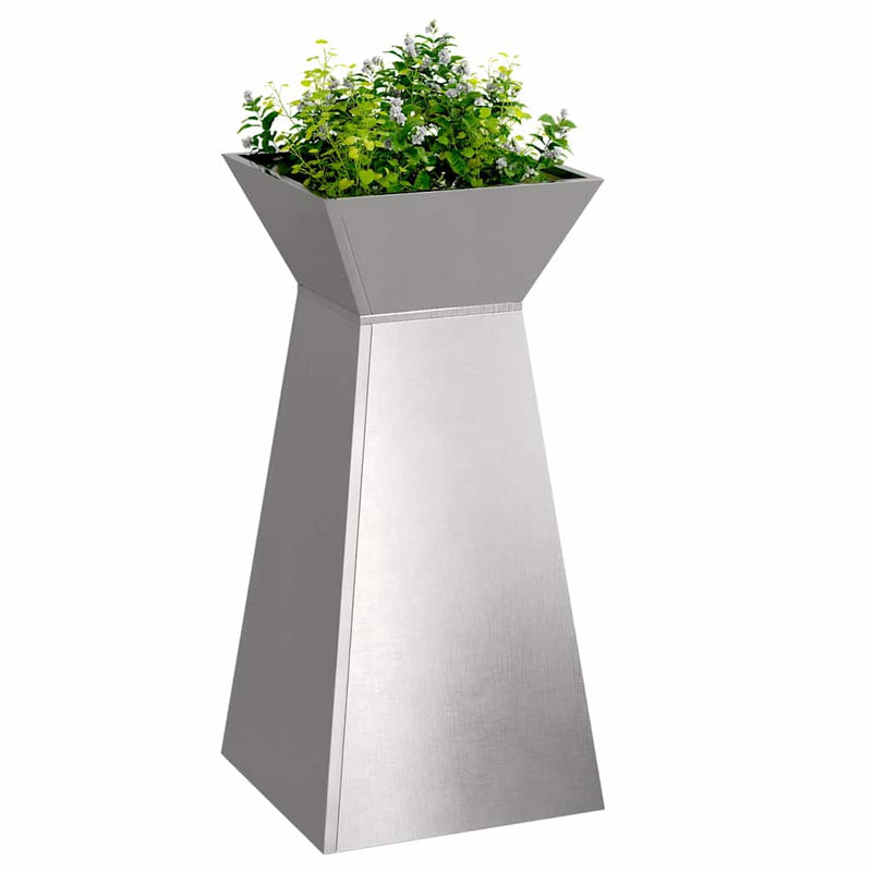 Afbeelding laden in galerijviewer, Vidaxl pilaar plantenbak 2 pcs zilver 35 x 35 x 73 cm
