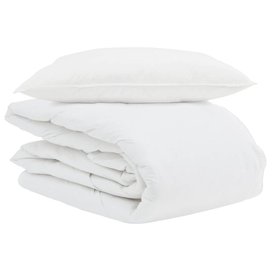Vidaxl zomer dekbed met kussen 2 pcs wit donsveertjes