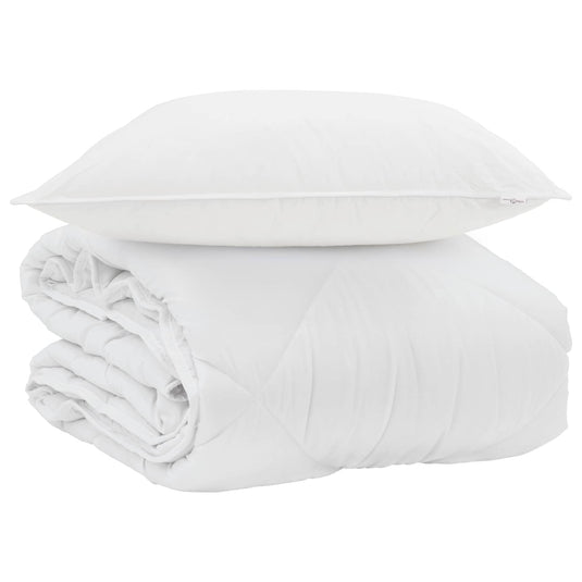 Vidaxl zomer dekbed met kussen 2 pcs wit microvezel