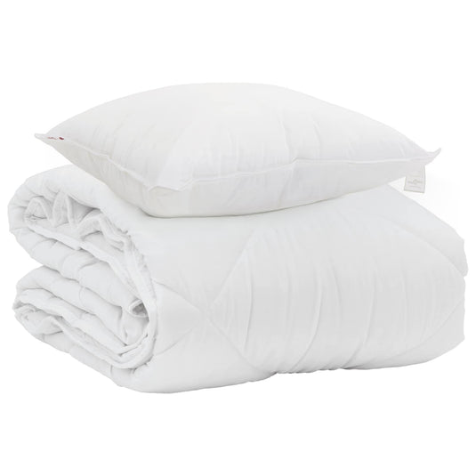 Vidaxl zomer dekbed met kussen 2 pcs wit microvezel
