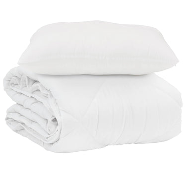 Vidaxl zomer dekbed met kussen 2 pcs wit microvezel