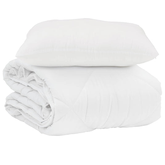 Vidaxl zomer dekbed met kussen 2 pcs wit microvezel