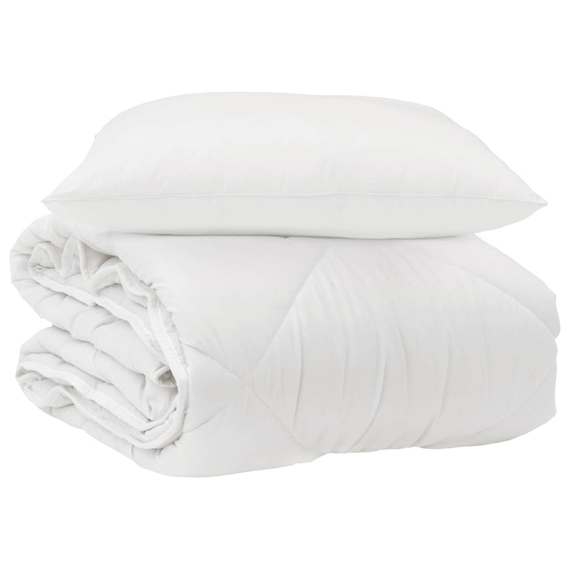 Afbeelding laden in galerijviewer, Vidaxl het duvet voor elk seizoen met kussen 2 pcs wit microvezel
