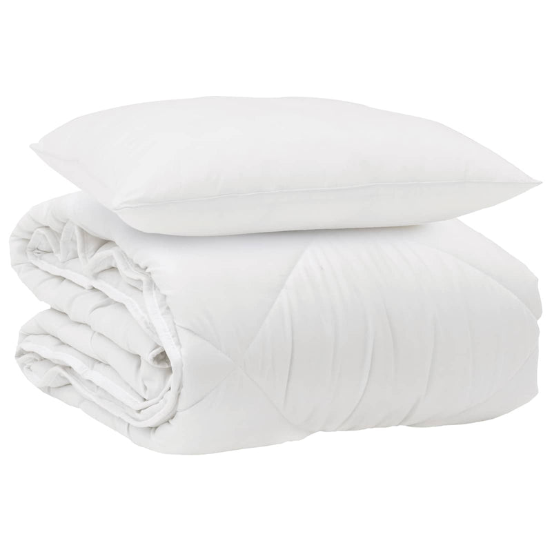 Afbeelding laden in galerijviewer, Vidaxl het duvet voor elk seizoen met kussen 2 pcs wit microvezel
